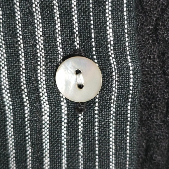 Liv by Habitat Yin Yang Linen Button-Up Shirt Womens Small Neutral Block Stripe - Picture 4 of 12